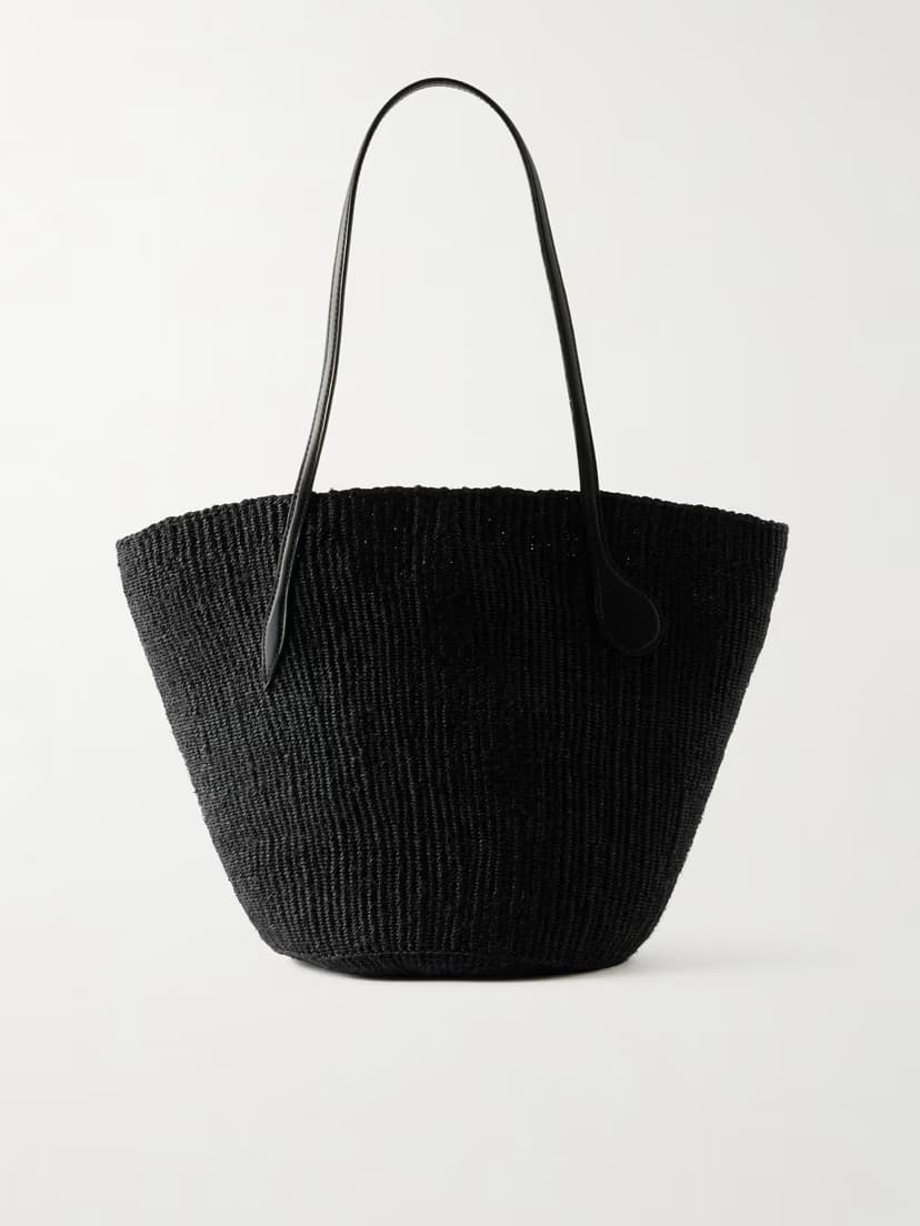 LIFFNER Sprout leather-trimmed sisal tote bag