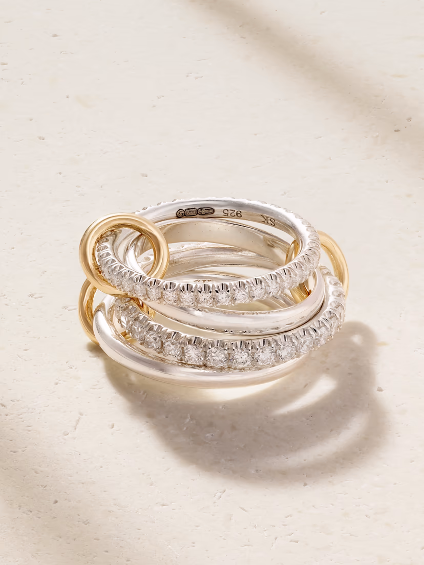 SPINELLI KILCOLLIN Halley sterling silver, 18-karat gold and diamond ring