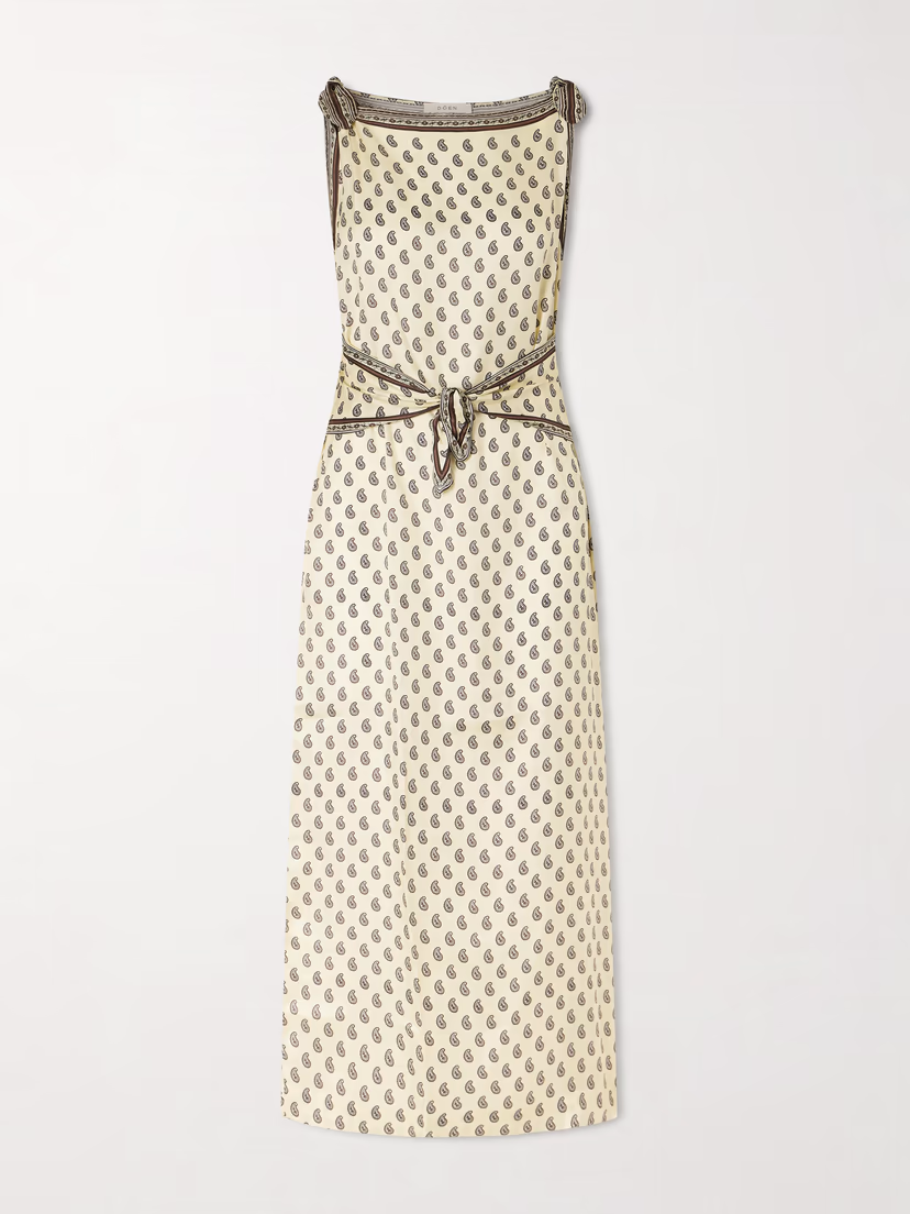 DÔEN Amorette paisley-print silk-blend twill midi dress