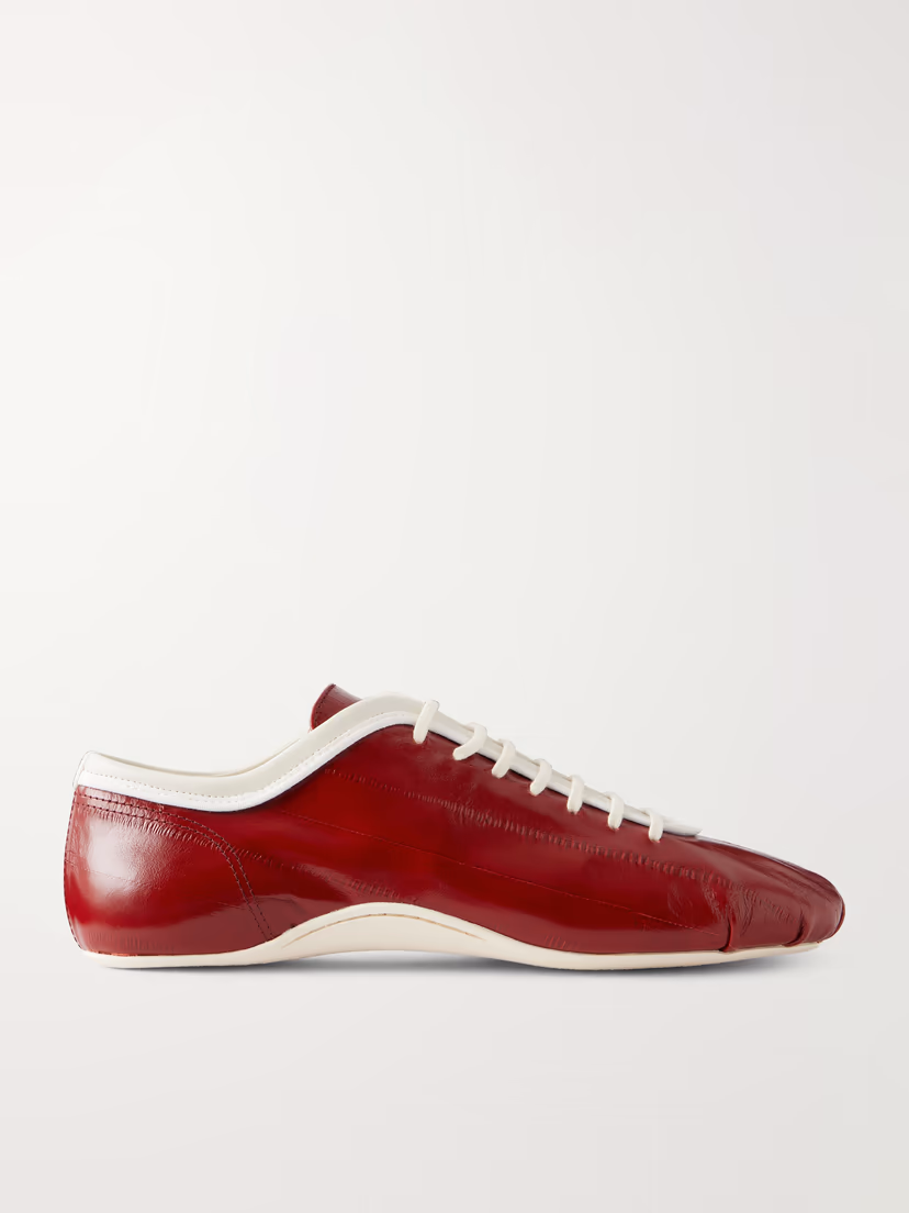 DRIES VAN NOTEN Eel-effect leather sneakers