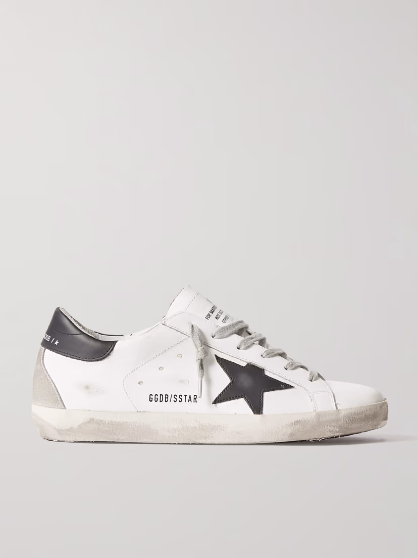GOLDEN GOOSE Superstar distressed leather sneakers