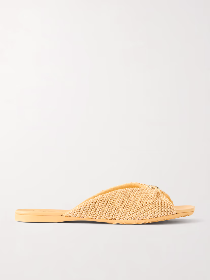 LOEWE + Paula's Ibiza Pebble raffia-effect sandals slides