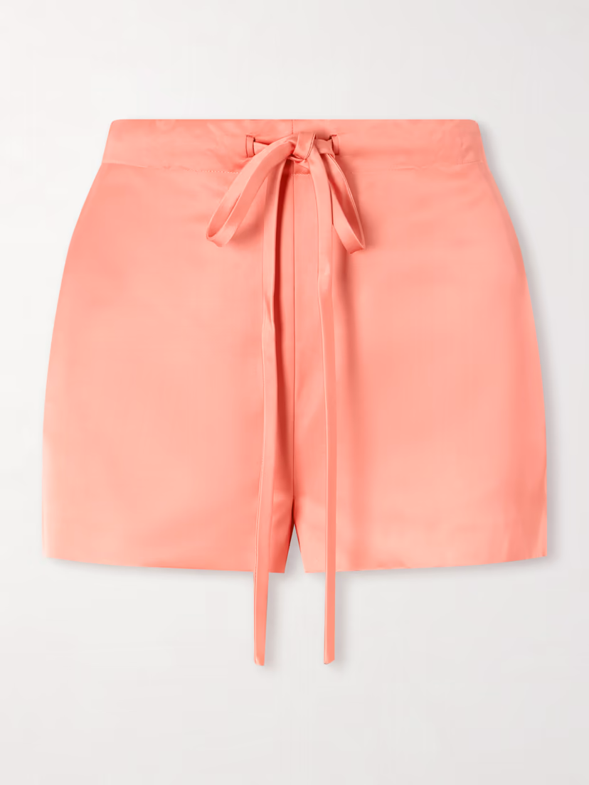 KHAITE Robbie satin-twill shorts