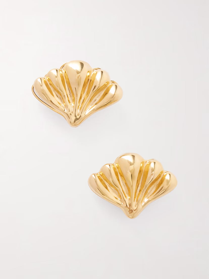CHLOÉ Gold-pleated earrings