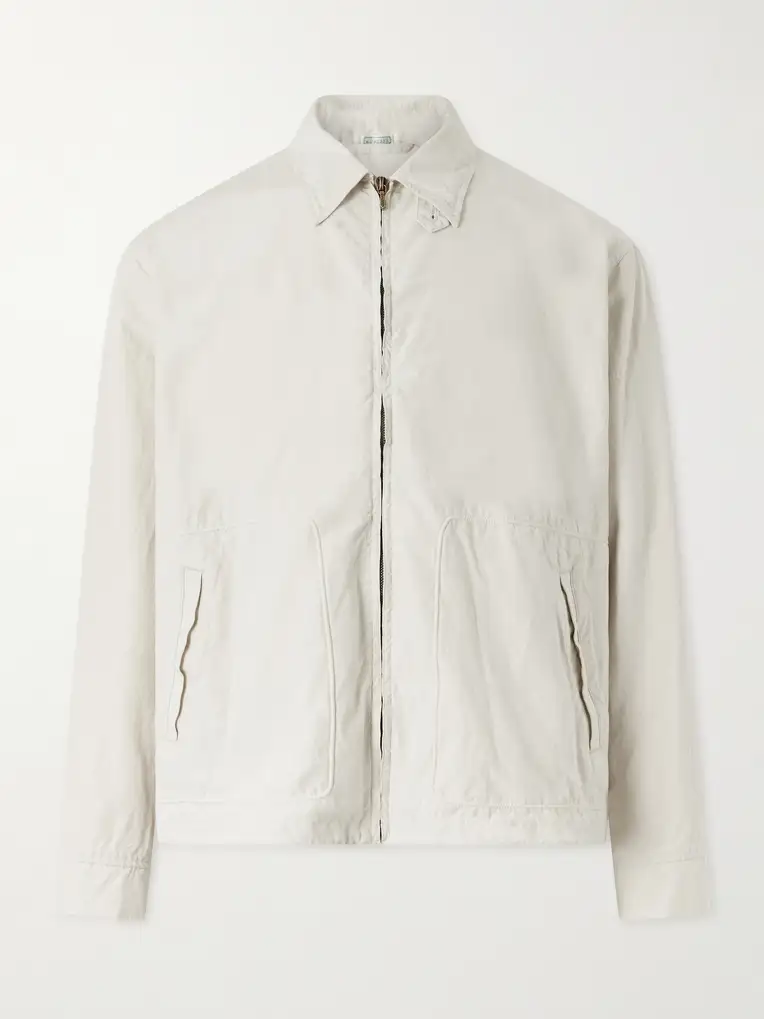 A.PRESSE Silk and Cotton-Blend Gabardine Coach Jacket
