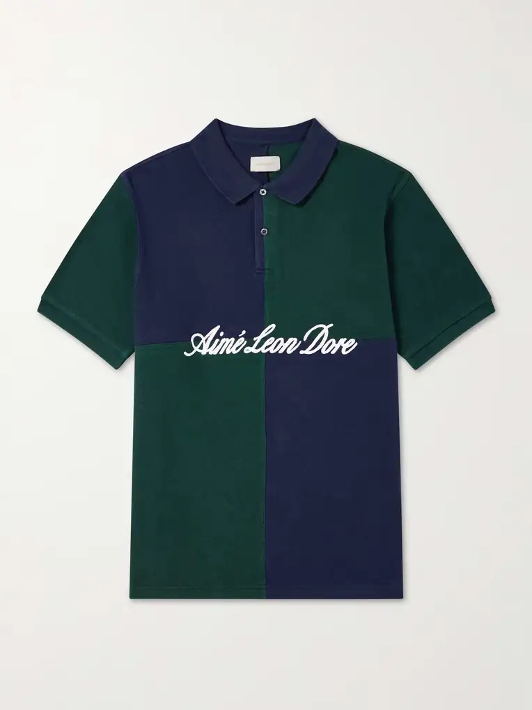 AIMÉ LEON DORE Logo-Embroidered Colour-Block Cotton-Piqué Polo Shirt