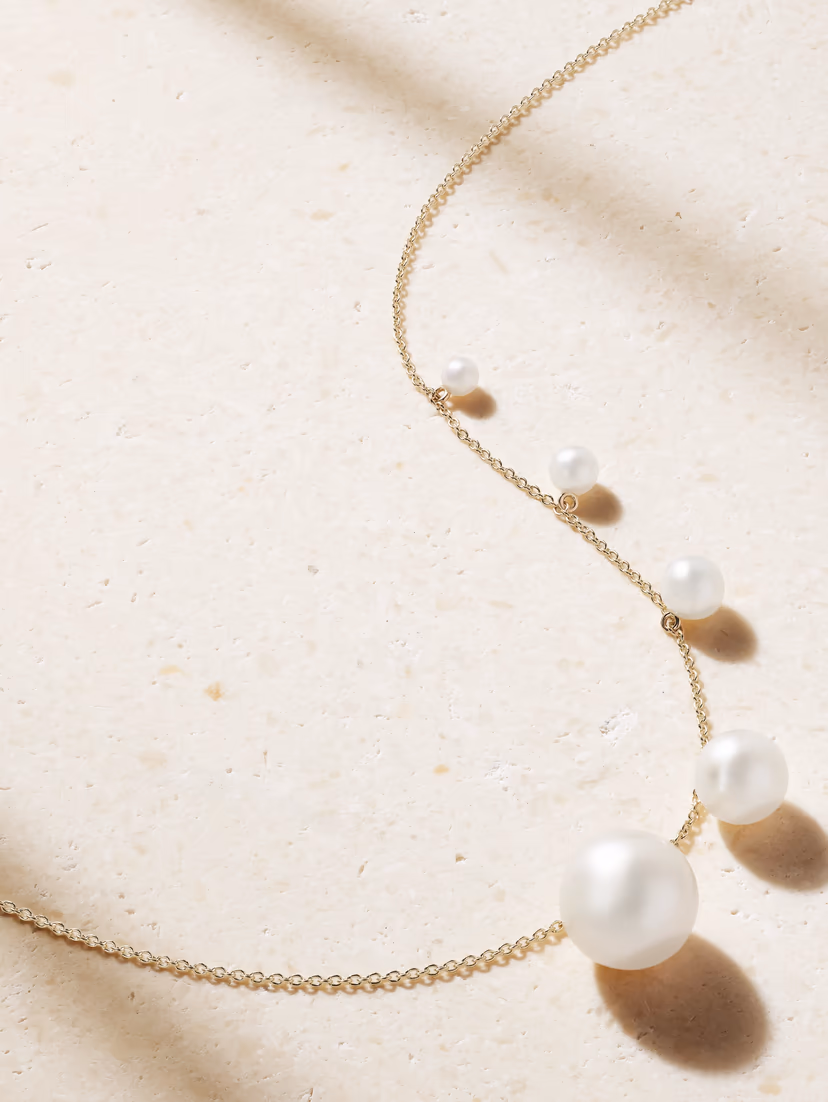 SOPHIE BILLE BRAHE Lou Esemble 14-karat recycled gold pearl necklace