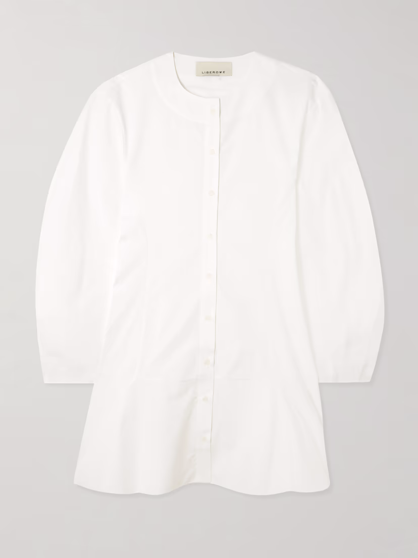 LIBEROWE Cotton-poplin mini shirt dress