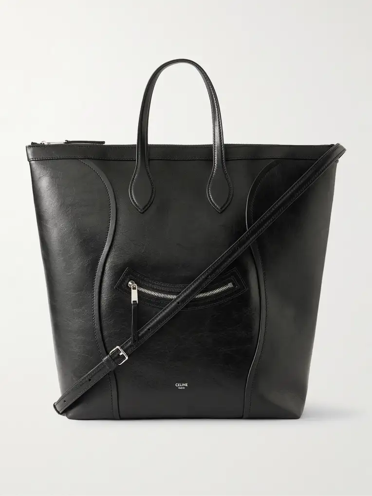 CELINE Cabas Medium Leather Tote Bag