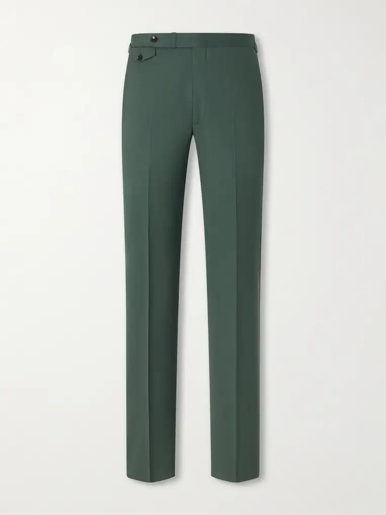 J. MUESER Waverly Straight-Leg Cotton and Linen-Blend Twill Suit Trousers