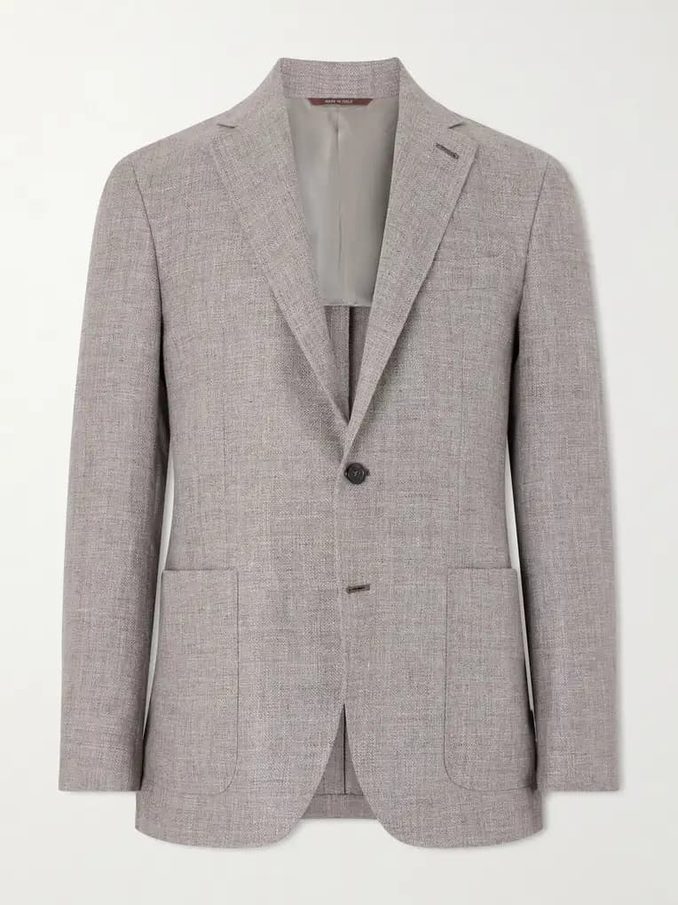 CANALI Kei Linen and Wool-Blend Blazer