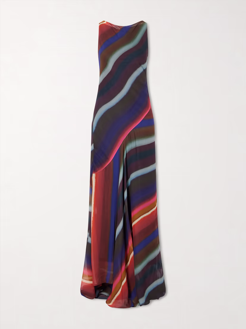 CHRISTOPHER JOHN ROGERS Louie striped satin-crepe maxi dress
