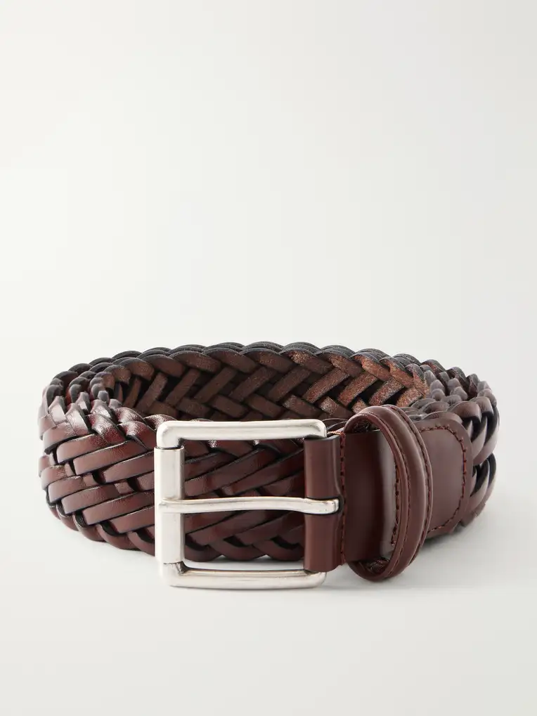 ANDERSON'S 3.5cm Woven Leather Belt