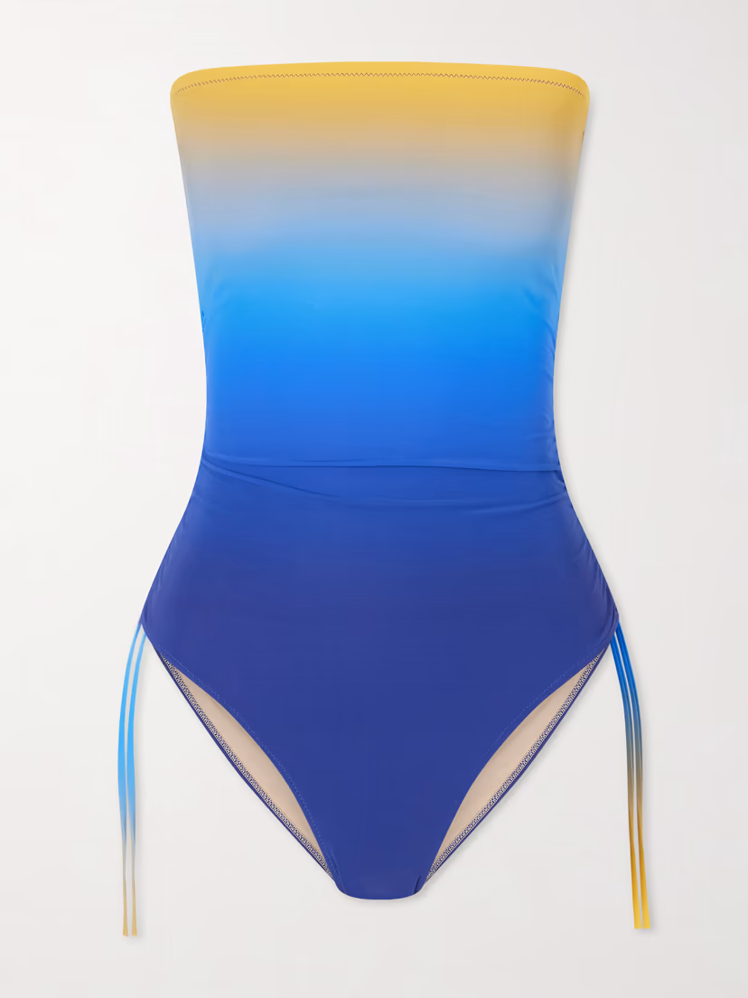 LIDO Sessantadue strapless ruched dégradé swimsuit
