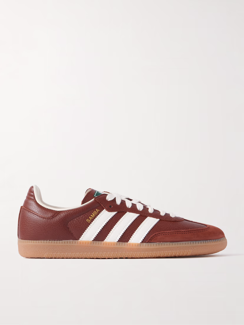 ADIDAS ORIGINALS Samba OG suede-trimmed leather sneakers