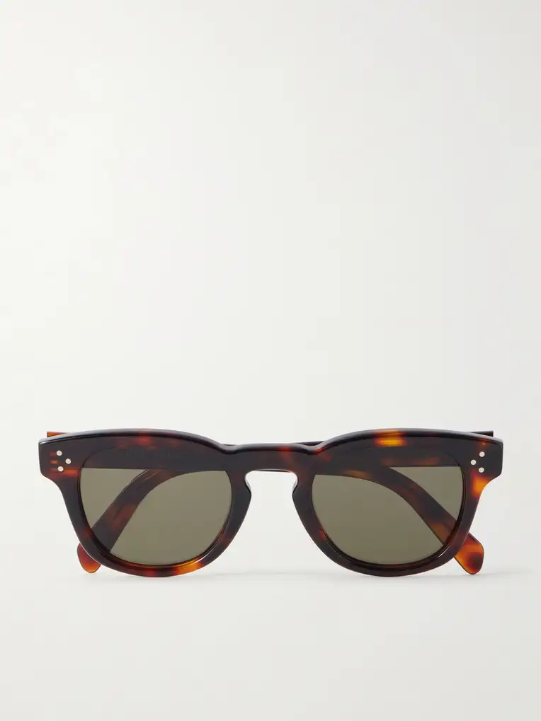 CELINE Round-Frame Tortoiseshell Acetate Sunglasses