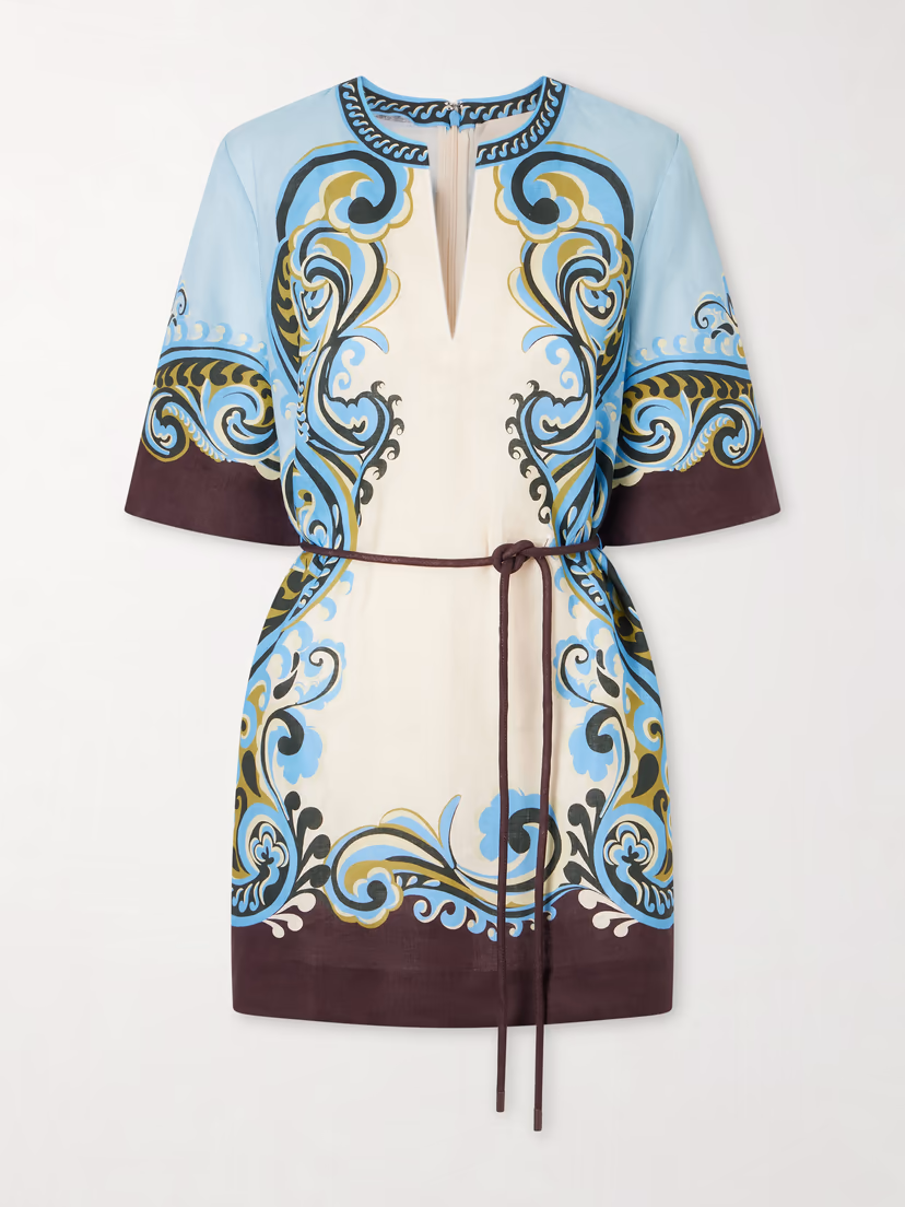 ALÉMAIS Natalia printed linen mini dress