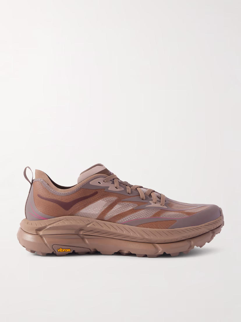 HOKA ONE ONE U Mafate Speed 4 Lite rubber-trimmed mesh sneakers