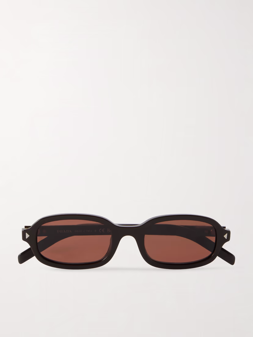 PRADA EYEWEAR Rectangular-frame acetate sunglasses