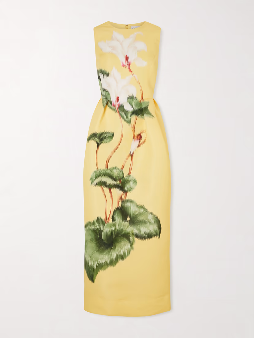 OSCAR DE LA RENTA Printed faille gown