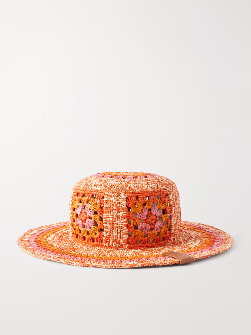 LOEWE + Paula's Ibiza crocheted raffia bucket hat
