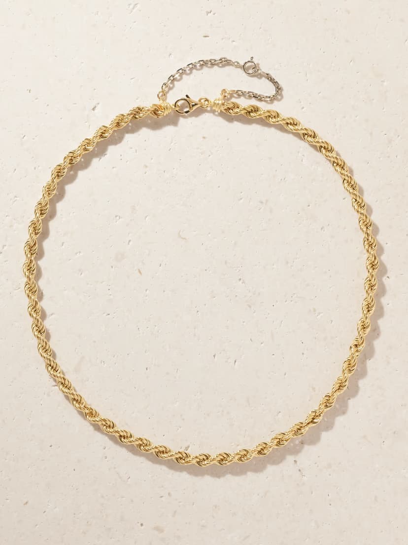 YVONNE LÉON Corde Chaînette 18-karat yellow and white gold necklace
