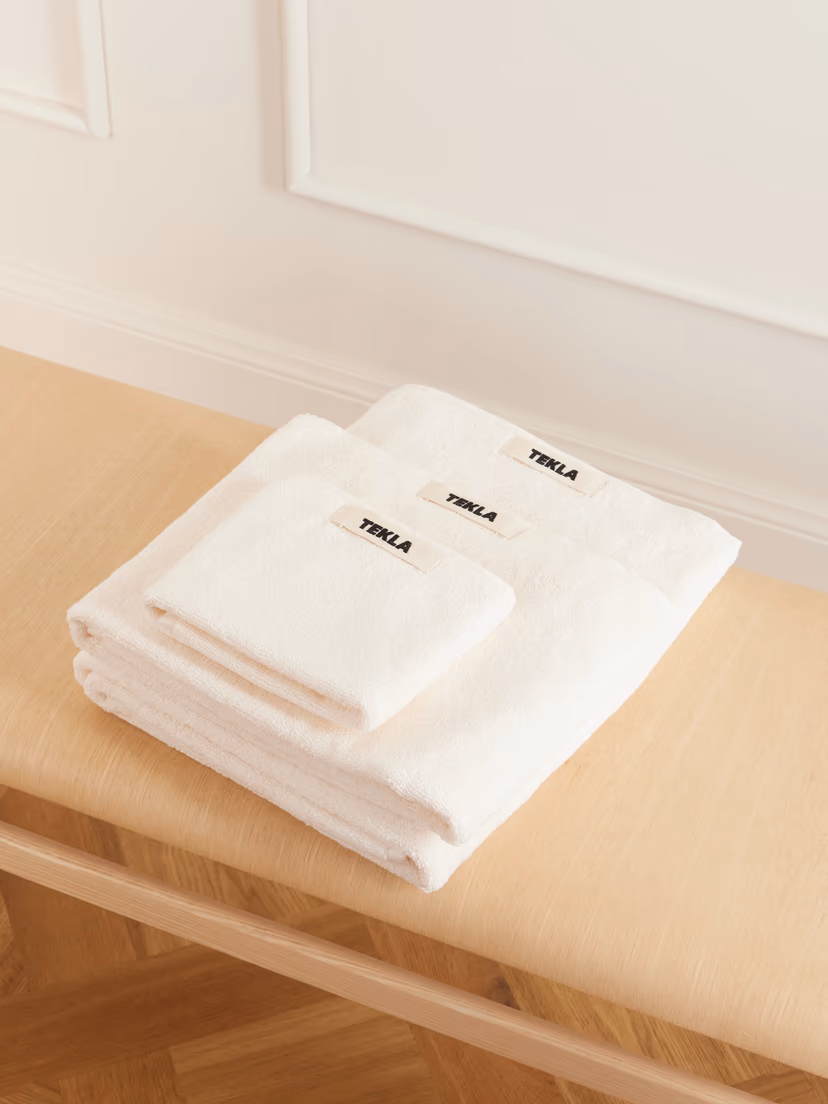 TEKLA Set of three organic cotton-terry towels