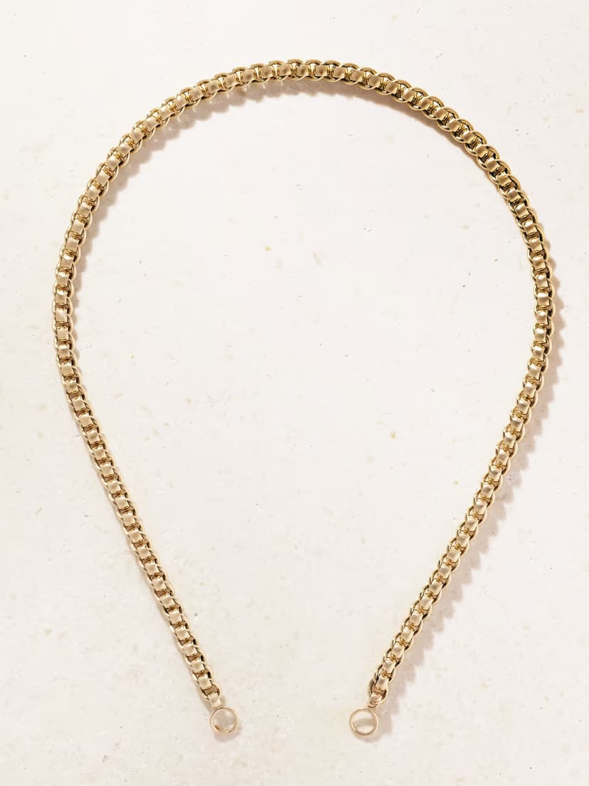 MARLA AARON Rolling Curb 14-karat gold chain necklace