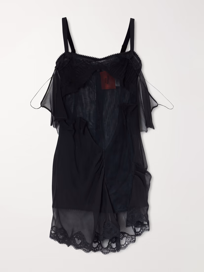 DILARA FINDIKOGLU Cold Morning lace-trimmed sheer tulle mini dress