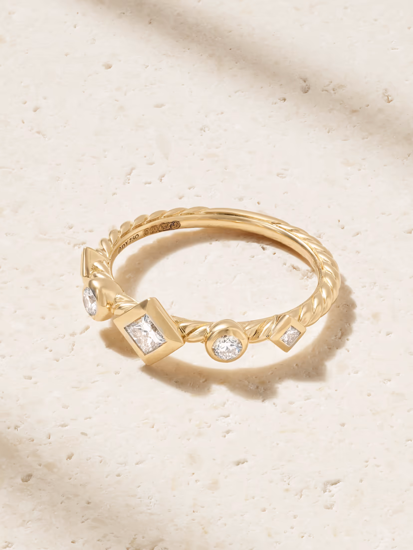 DAVID YURMAN Petite Modern Renaissance 18-karat gold diamond ring