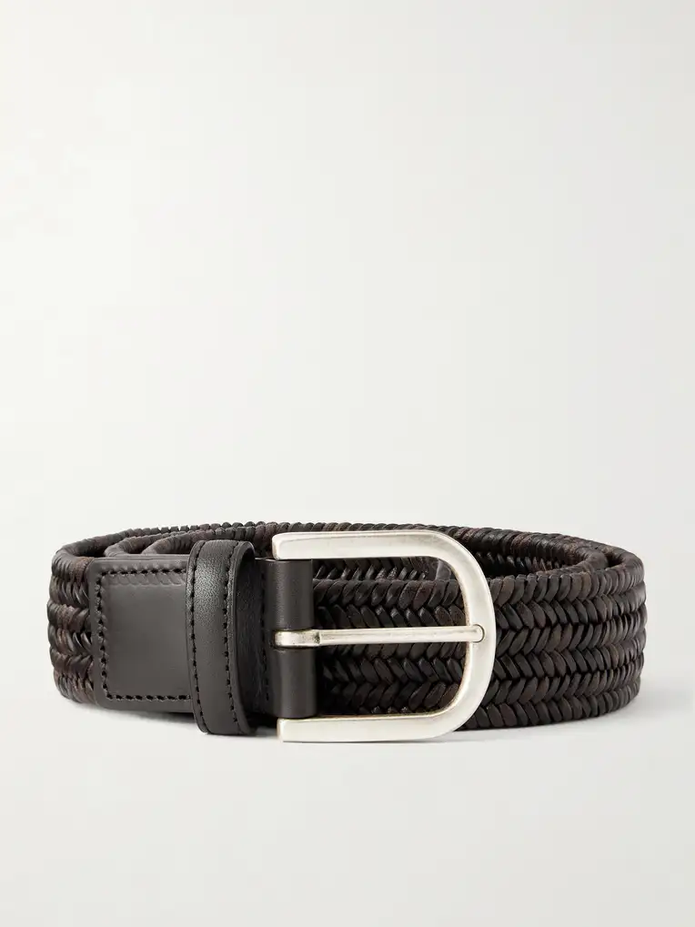CANALI 3.5cm Weaved Bonded Leather Belt