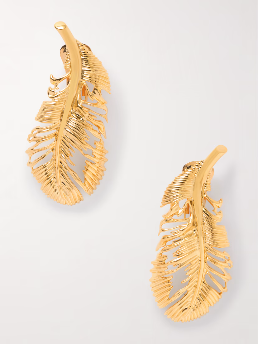 OSCAR DE LA RENTA Gold-tone clip earrings