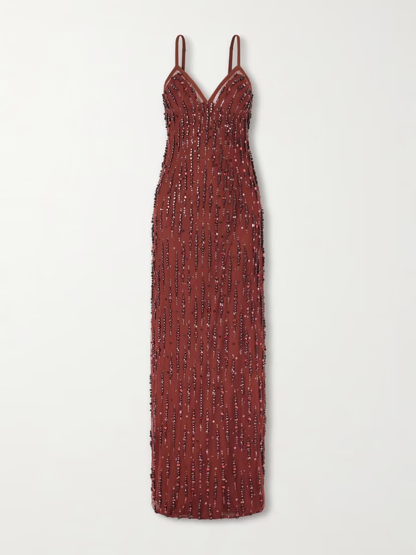 JENNY PACKHAM Ishbel sequin-embellished mesh gown