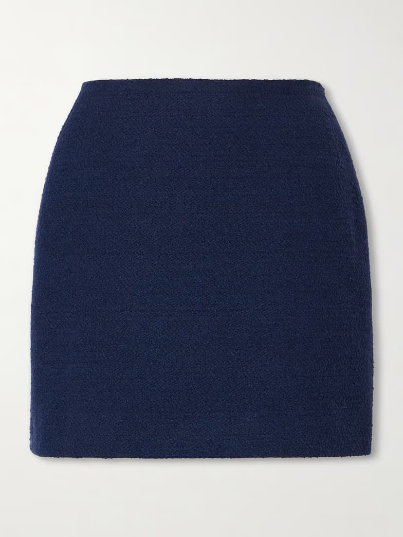 OSCAR DE LA RENTA Cotton-blend tweed mini skirt