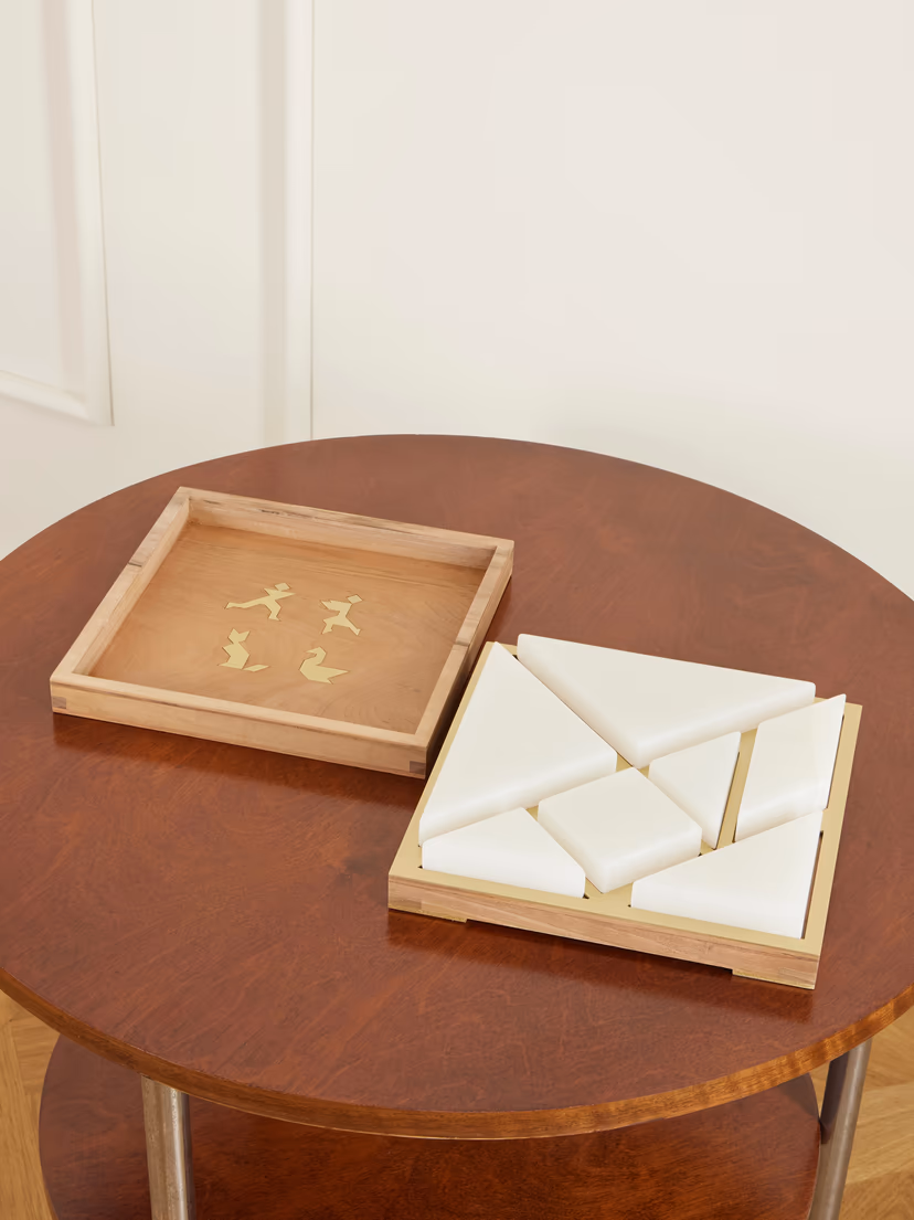 BRUNELLO CUCINELLI Wood and onyx Tangram game