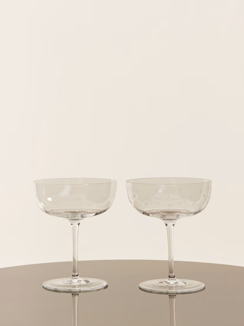 LOBMEYR Rothschild Stars set of two crystal champagne cup