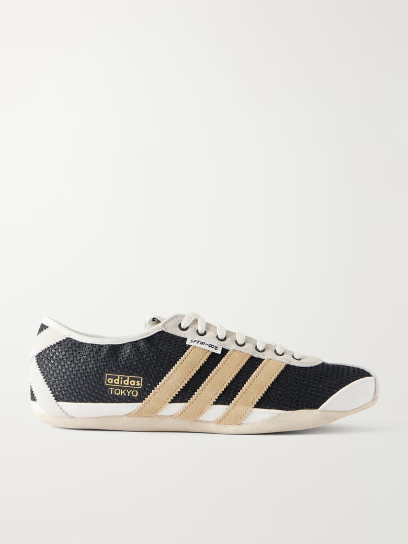 ADIDAS ORIGINALS + Song for the Mute Tokyo W suede-trimmed mesh sneakers