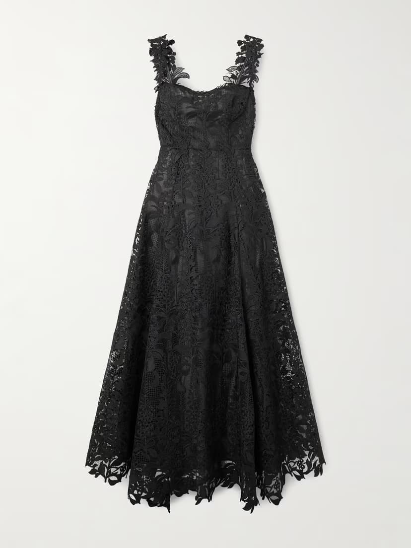 OSCAR DE LA RENTA Corded lace gown