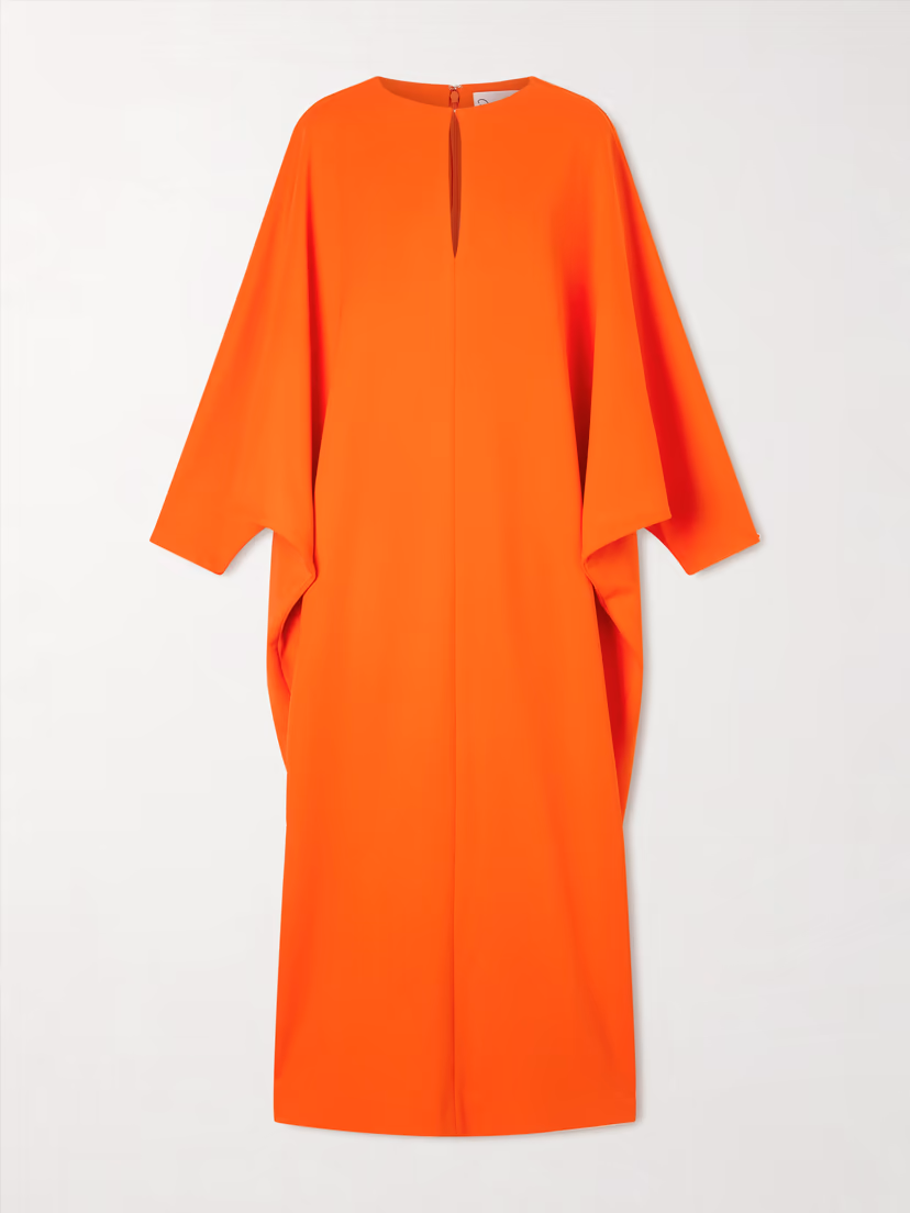 OSCAR DE LA RENTA Draped crepe gown