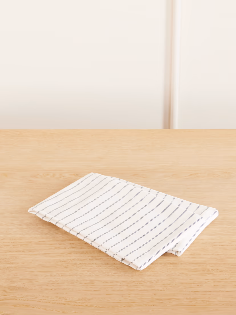 TEKLA Set of two striped organic cotton-sateen pillow cases