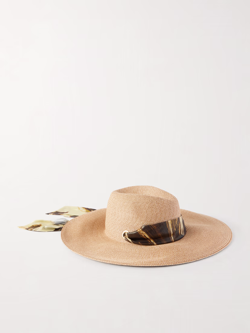 EUGENIA KIM Cassidy satin-trimmed straw hat