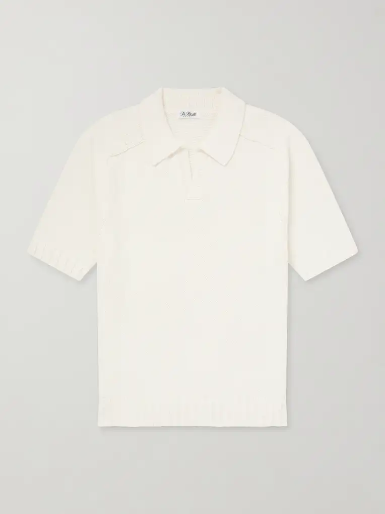 DE PETRILLO Knitted Cotton Polo Shirt