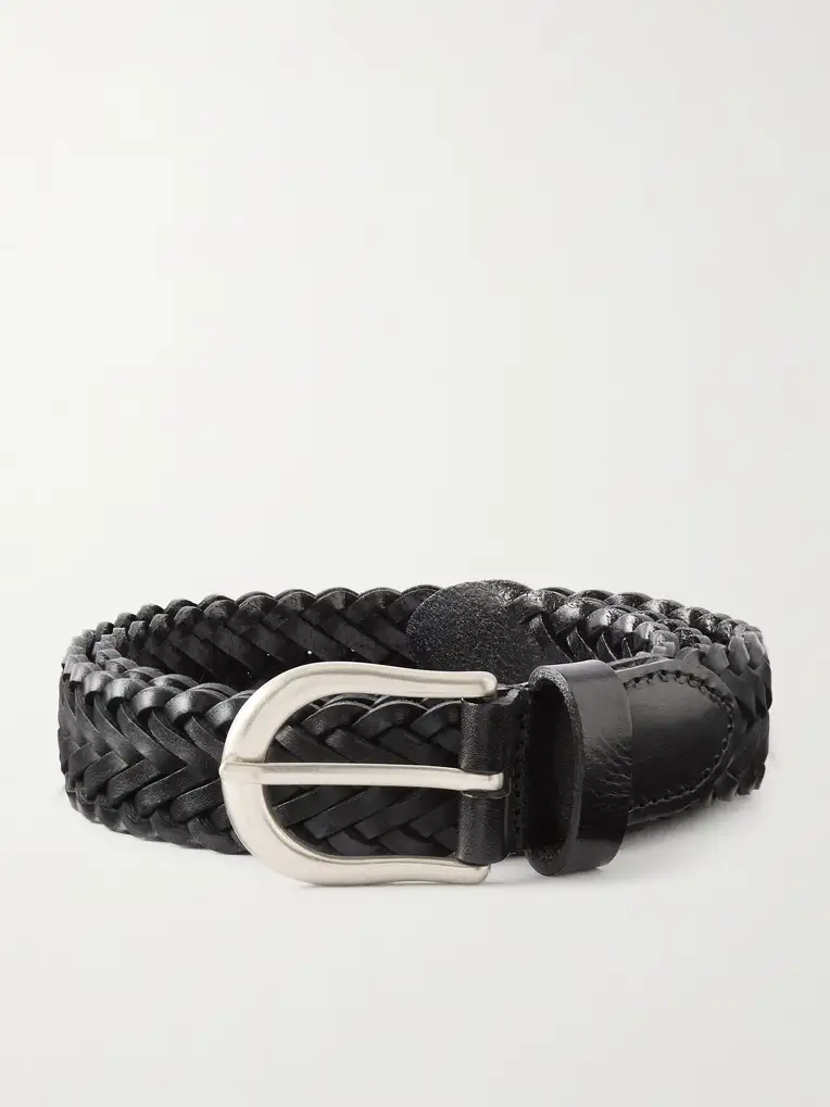 BEAMS PLUS 3cm Woven Leather Belt