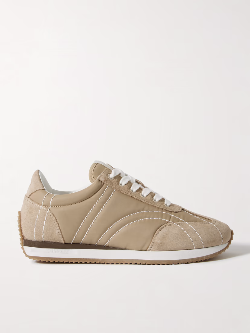 TOTEME The Sport suede and twill sneakers
