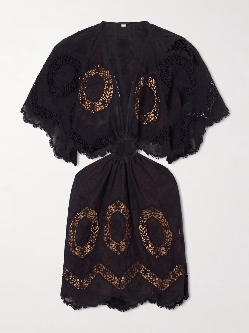 JOHANNA ORTIZ Paradise broderie anglaise cotton mini dress