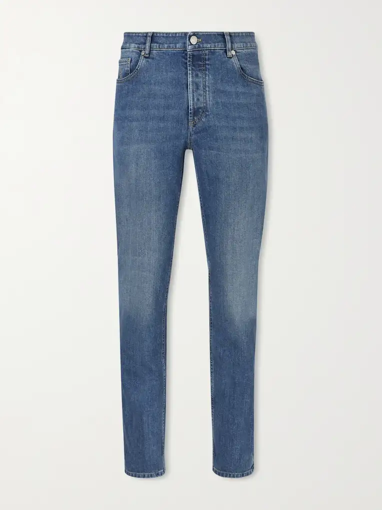BRUNELLO CUCINELLI Slim-Fit Straight-Leg Logo-Embroidered Jeans