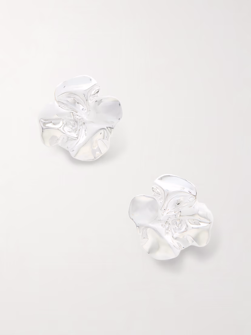 COMPLETEDWORKS Flower silver-plated earrings
