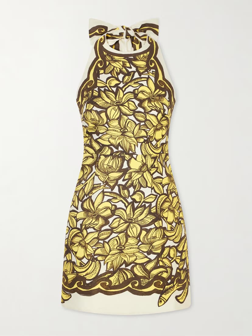 ALÉMAIS Mona floral-print hemp mini dress