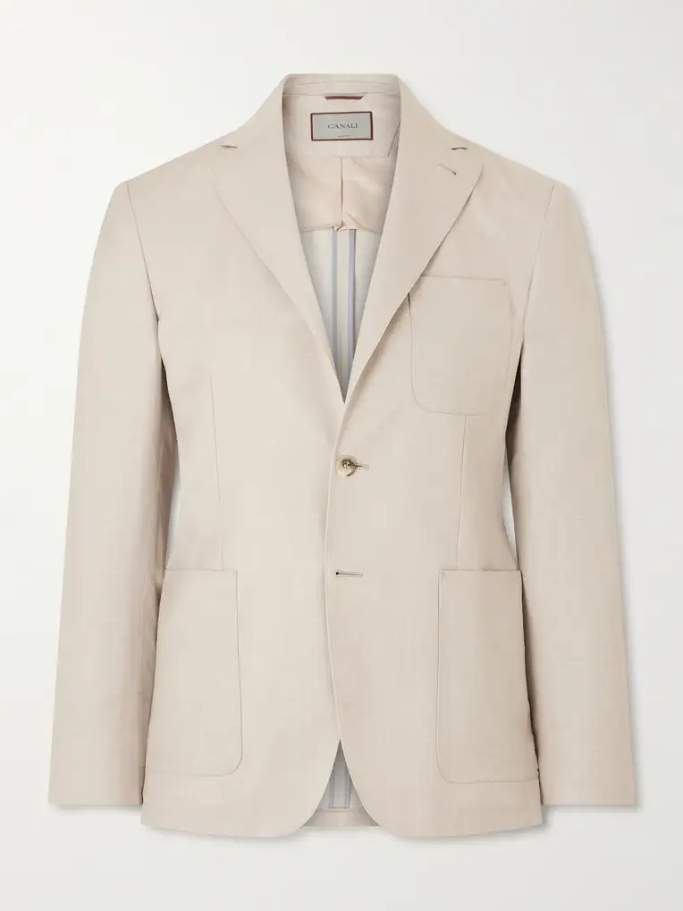 CANALI Wool and Linen-Blend Blazer