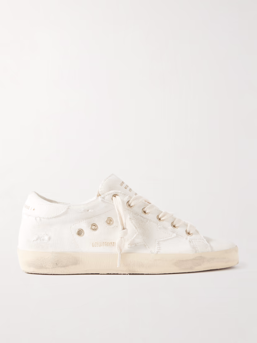 GOLDEN GOOSE Super-Star distressed canvas sneakers